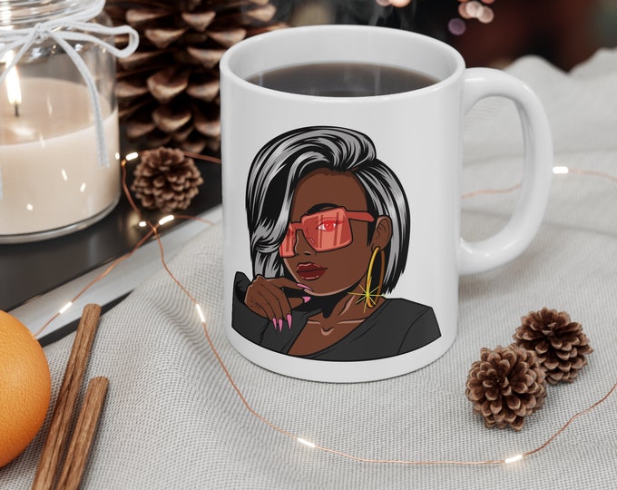 Black African American Woman Ceramic Mug 11oz