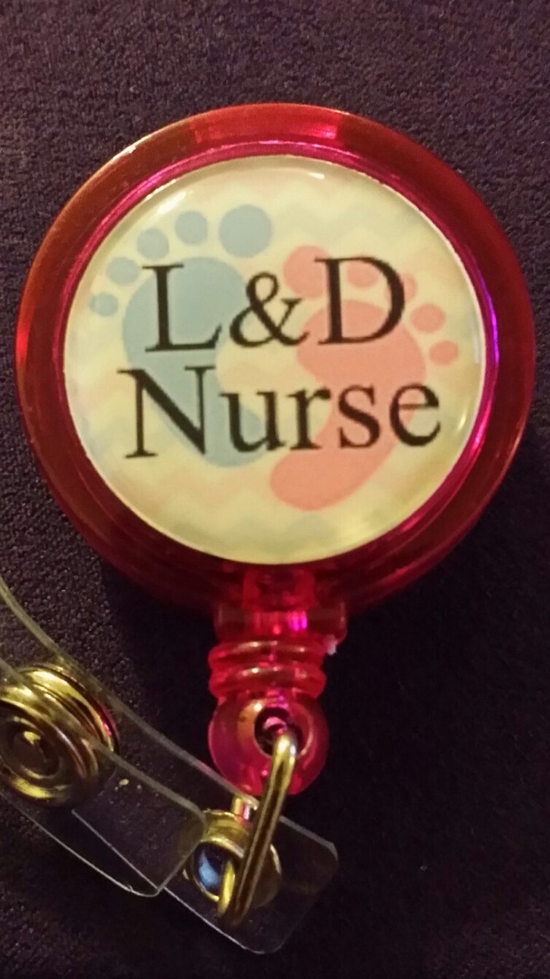 L&D Nurse Retractable Name Badge Holder Reel Etsy