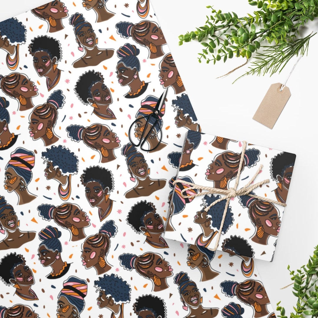Black African American Wrapping Paper - Etsy
