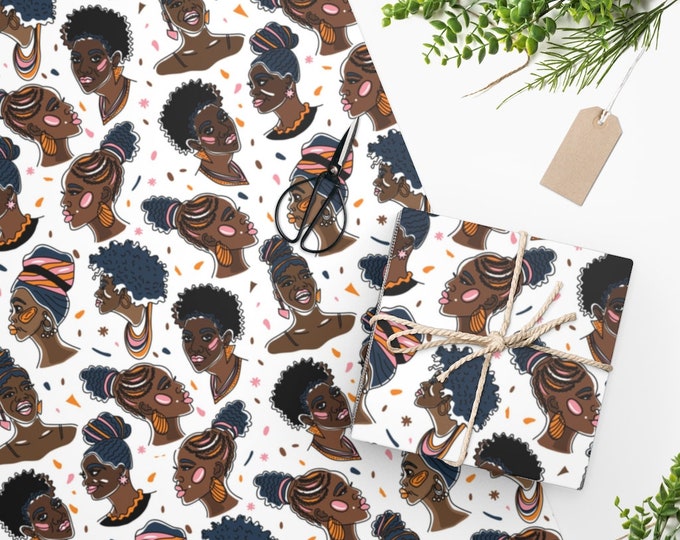 Black African American Wrapping Paper