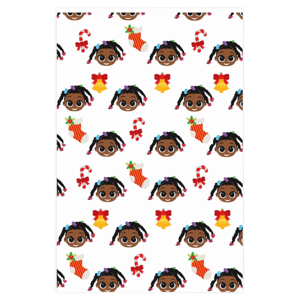 Black African American Christmas Girl Wrapping Paper black-african-american-christmas-girl-wrapping-paper