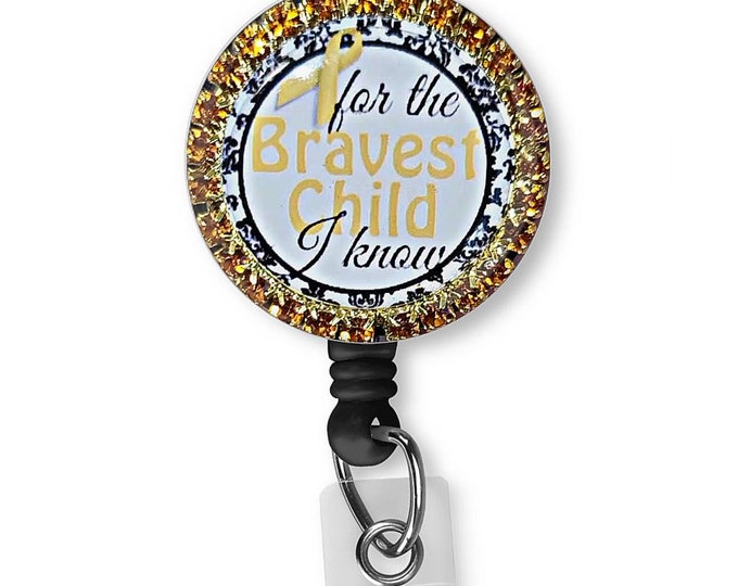 Childhood Cancer Awareness Retractable Name Badge Holder Reel