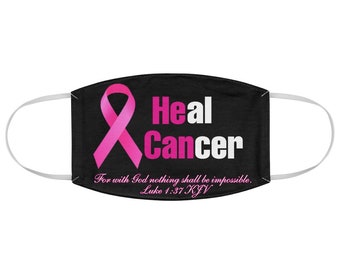 Breast Cancer Awareness Ribbon Fabric Face Mask
