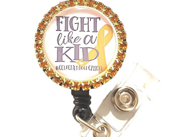 Childhood Cancer Awareness Retractable Name Badge Holder Reel #2