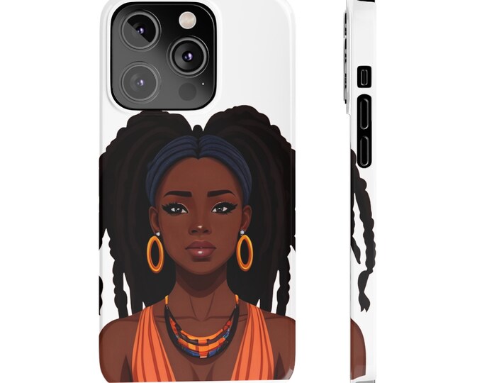 Black African American Woman Locs Dreadlocks Slim Phone Cases