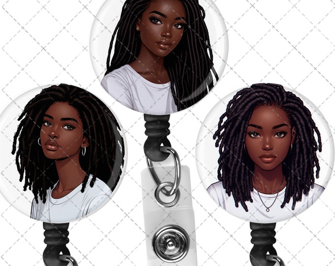 Black, African  American, woman, Natural Hair, Locs retractable reels  002