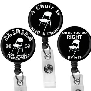 Porte-badge rétractable pour chaise pliante Alabama Brawl, enrouleur