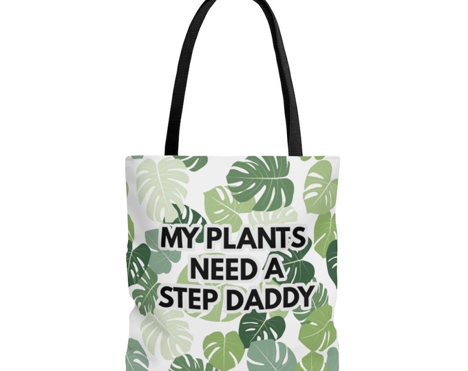 Funny Monstera Houseplant AOP Tote Bag