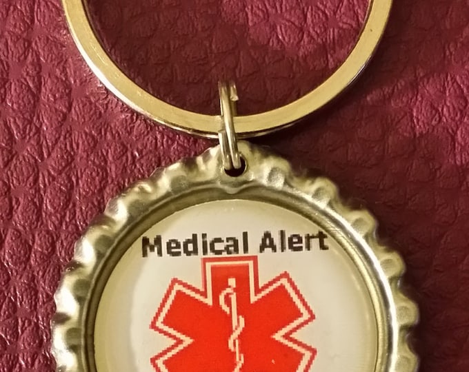 Epilepsy Medical Alert Bottle Cap Keychain