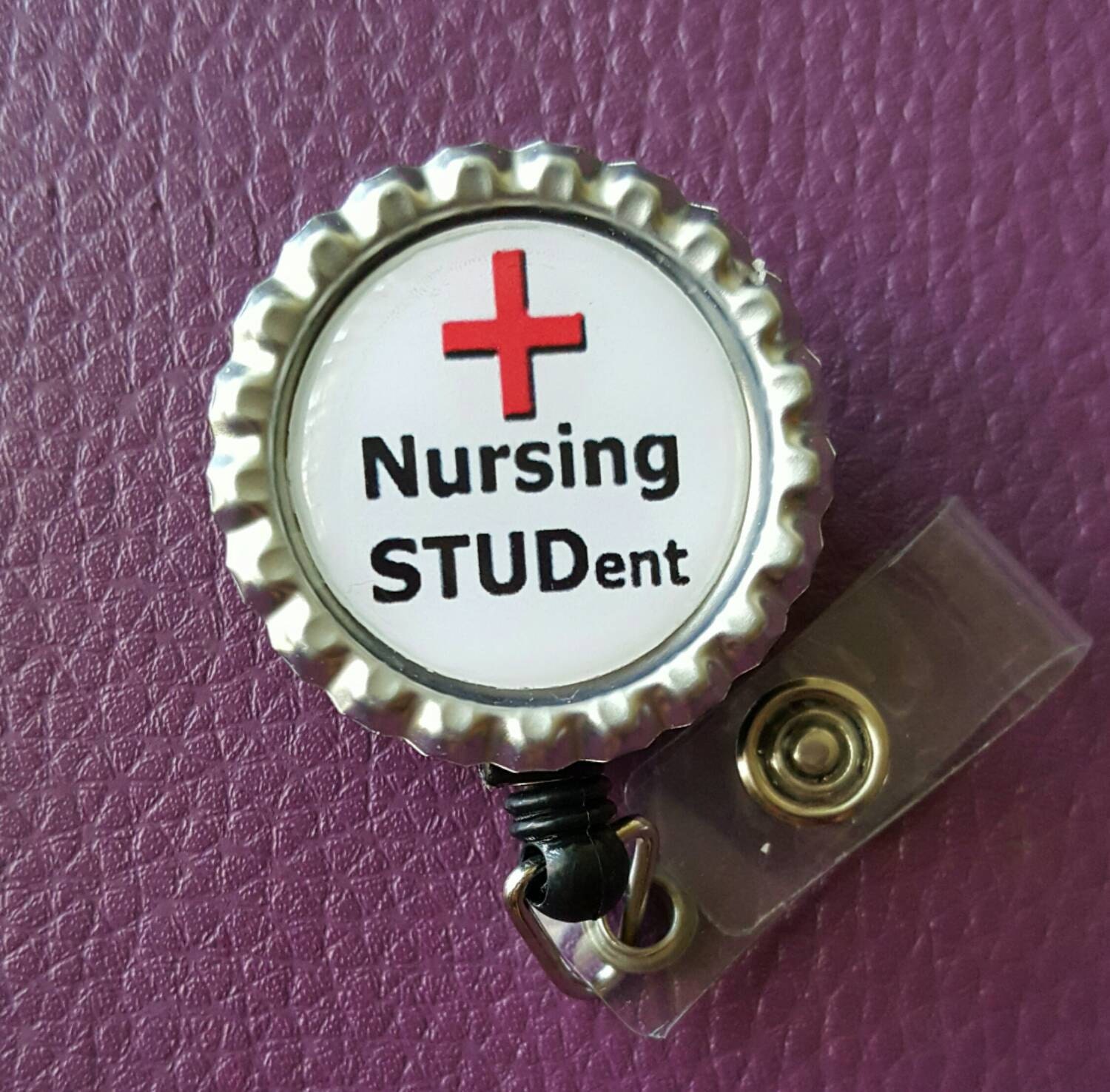 Male Nursing Student Retractable Name Badge Holder Reel