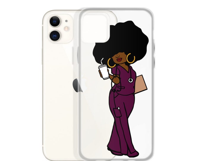iPhone Black African American Nurse Natural Hair Case