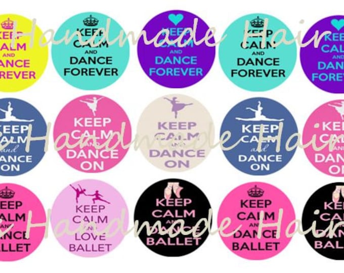 Keep Calm and Dance Bottle Cap images Instant Download