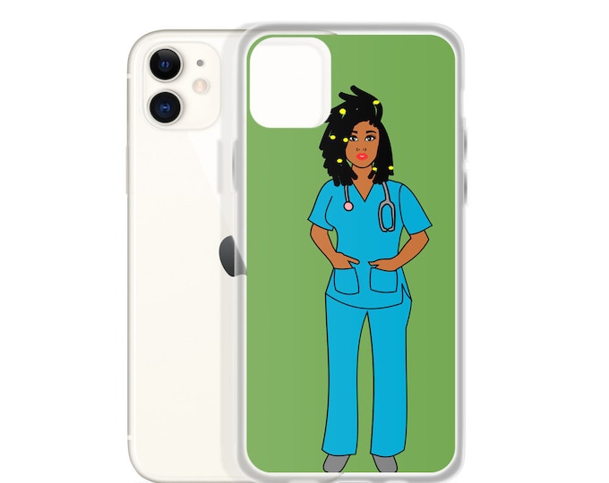 Black  African American Nurse Natural Hair Locs Braids iPhone Case