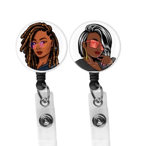 Black, African  American, woman, Natural Hair, Locs retractable reels  002