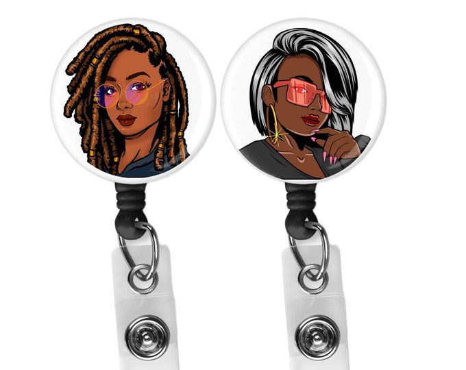 Black, African  American, woman, Natural Hair, Locs retractable reels  002