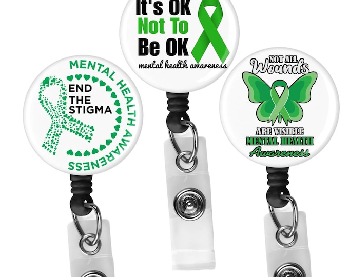 Mental Health Awareness Retractable Name Badge Holder Reel