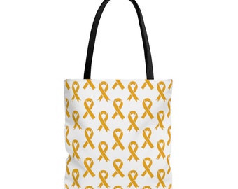 Childhood Cancer Awareness Ribbon Tote Bag