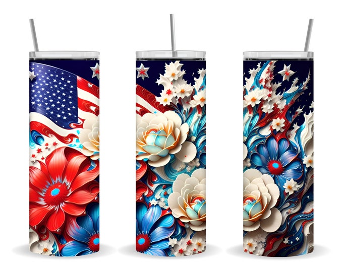 4th of July American Flag Tumbler Wrap Download