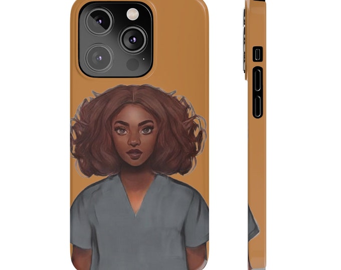 Black African American Nurse Slim Phone Cases, Case-Mate