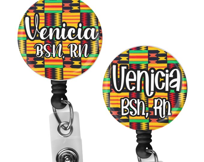 Black, African  American, Nurse, Natural Hair, Locs, Scrubs, Retractable Badge Holder, reel