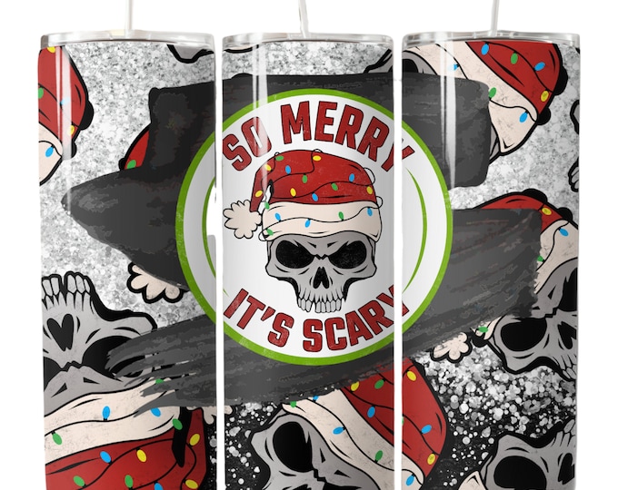 20oz Christmas Skull Skelton Stainless Steel Tumbler