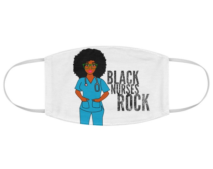 Black African American Nurse RN Fabric Face Mask