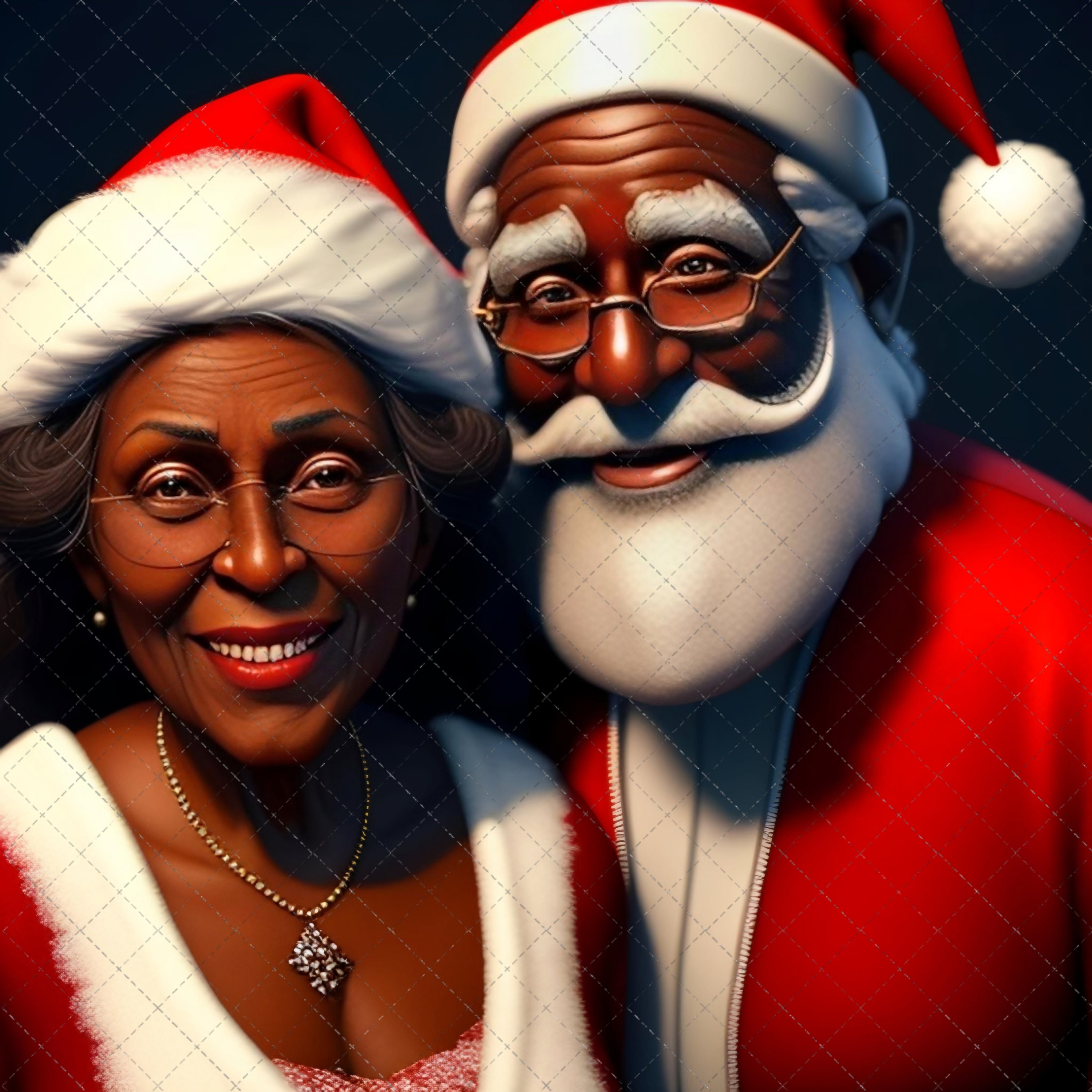 African American Black Mr And Mrs Santa Clause PNG African American Black Mr And Mrs Santa Clause PNG