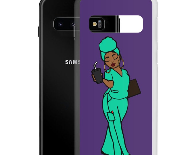 Black African American Nurse Natural Hair Scarf Head wrap Samsung Case