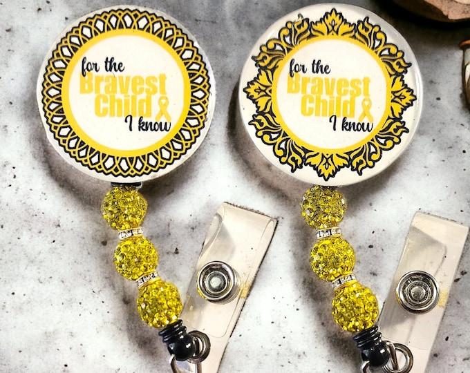 Childhood Cancer Awareness Retractable Name Badge Holder Reel