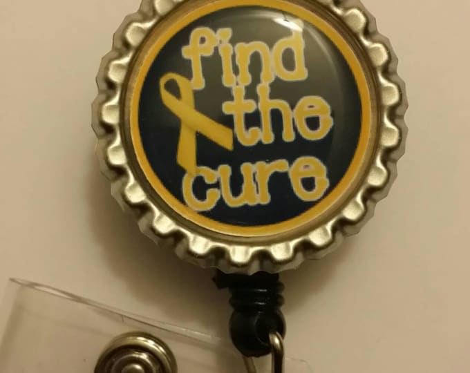 Cure Childhood Cancer Awareness Retractable Name Badge Holder Reel