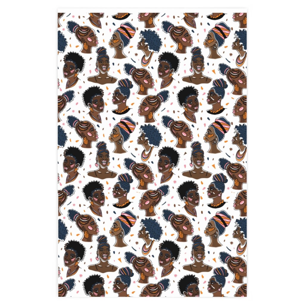Black African American Wrapping Paper
