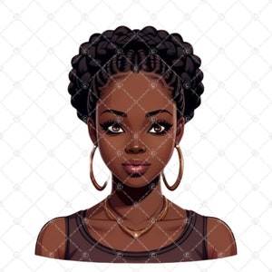 Black African American Woman Braids DIGITAL download