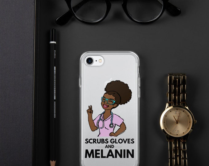 Black African American Nurse RN iPhone Case