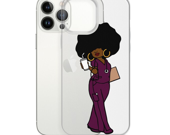 Black African American Nurse iPhone Case