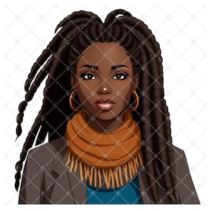 Black African American Woman Braids DIGITAL download
