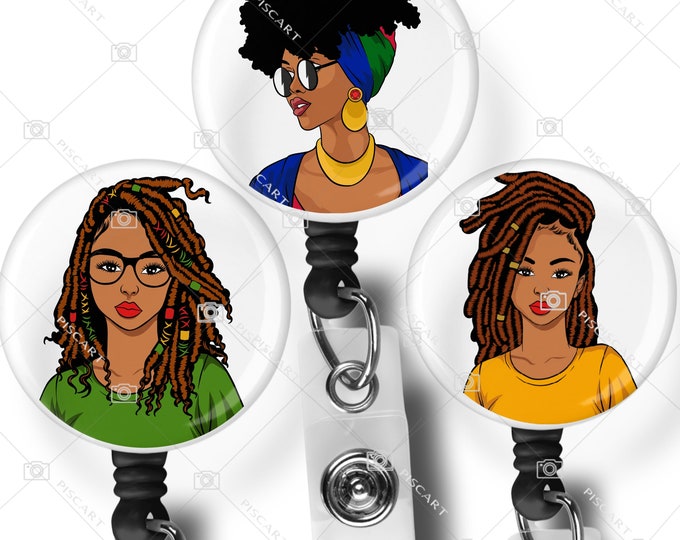 Black, African  American, woman, Natural Hair, Locs retractable reels  002