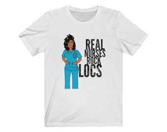 African American Nurse Natural Hair Locs Dreadlocks Unisex Jersey Short Sleeve Tee