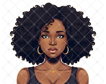 Black African American Woman Braids DIGITAL download