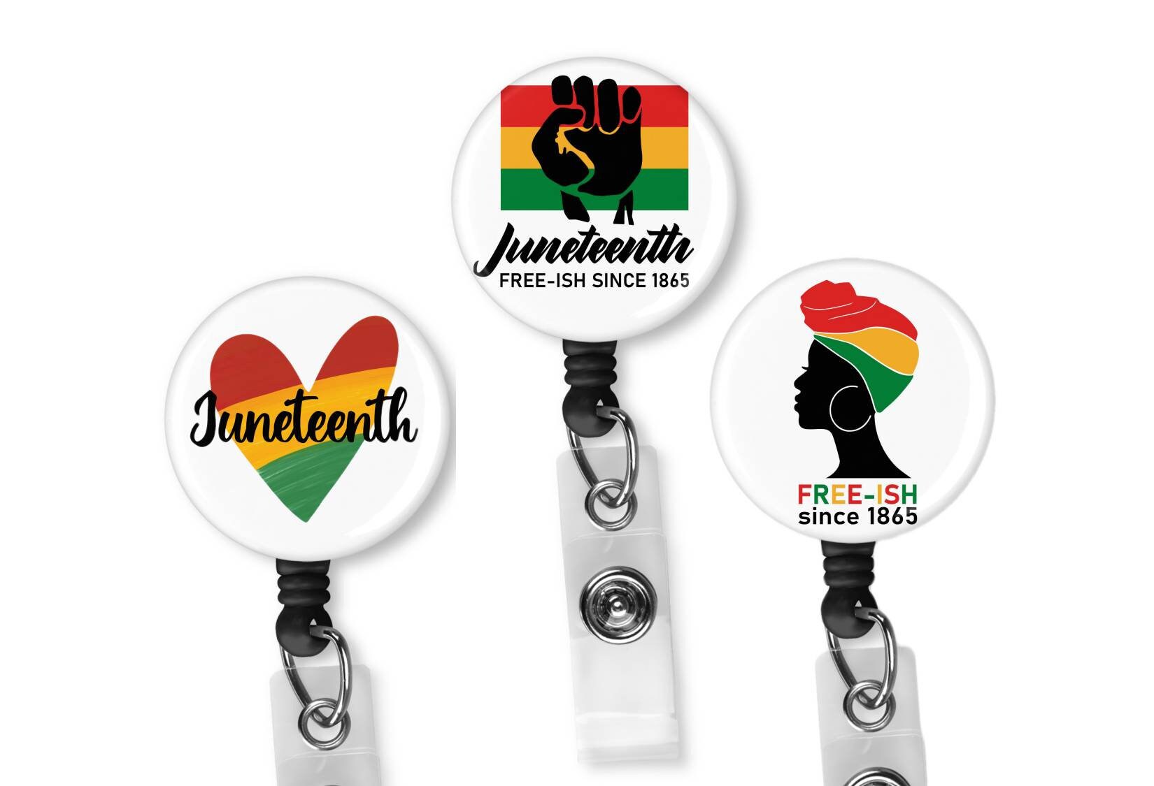 Juneteeth Black, African American, Nurse, Natural Hair, Locs, Scrubs, Retractable  Badge Holder, Black History Month