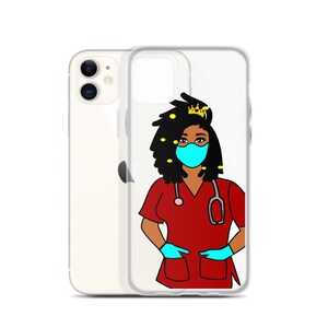 Black African American Nurse Natural Hair Locs iPhone Case