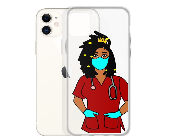 Black African American Nurse Natural Hair Locs iPhone Case