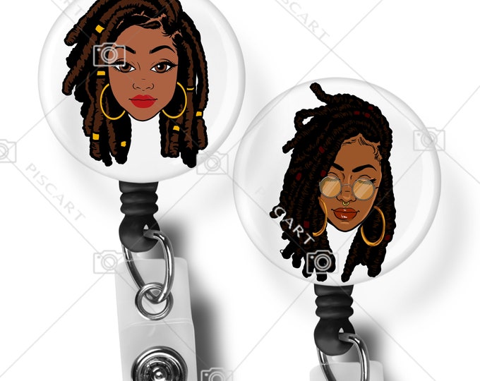 Black, African  American, woman, Natural Hair, Locs retractable reels  002