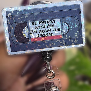 Millennial 1900&#39;s Holographic Retractable Name Badge Holder Reel