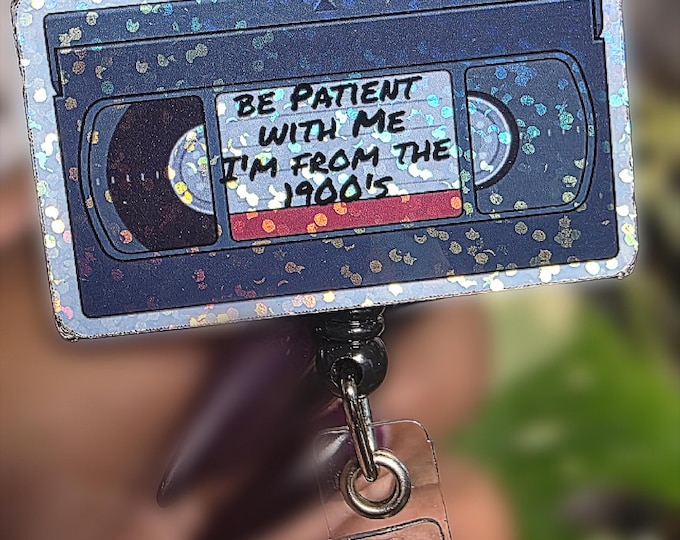 Millennial 1900's Holographic Retractable Name Badge Holder Reel