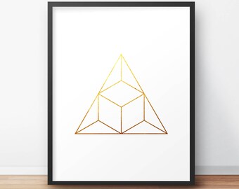 PRINTABLE ART, Triangles in Triangles, Minimalist Geometric Art Print, Instant Download, Simple Print, Modern Art