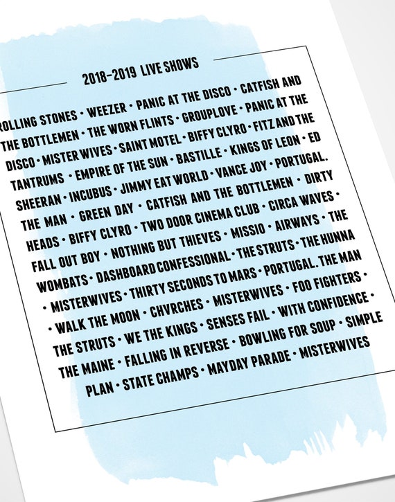 PRINTABLE ART – Design #1 Custom Concert List, Custom  display picture 3
