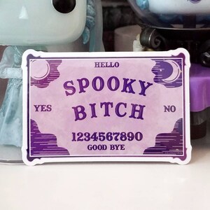 Ouija Spirit Board Halloween Spooky Pink Purple Pastel Occult Waterproof Sticker Gift for Men Women Nonbinary Decal Tattoo Style Dishwasher