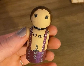 Damiano David hand painted wooden peg doll