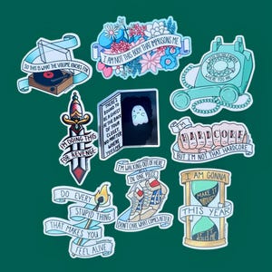 the Mountain Goats Sticker Pack Song Lyric Inspirational Quote Water Bottle Gift for Men Women Friend Decal Laptop Sticker