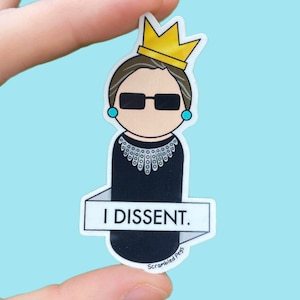 Ruth Bader Ginsburg I Dissent Notorious RBG waterdichte sticker laptop sticker feministische cadeaus voor vrouwen meisjes niet-binaire sticker Memorial SCOTUS